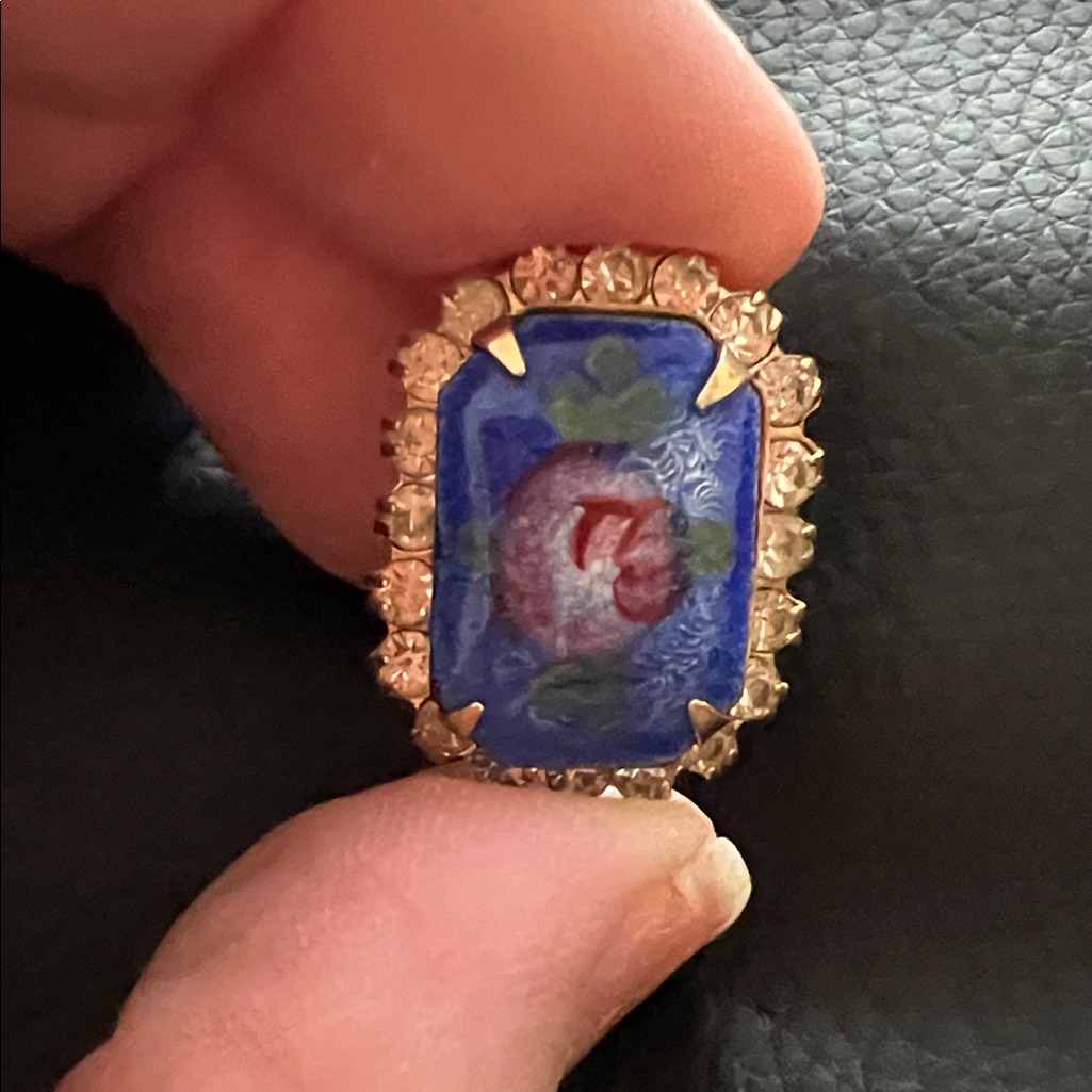 Elegant Venetian Morano Glass Blue And Gold Womens Pin 59$